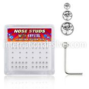 nsbxmc2 l shape nose studs silver 925 nose