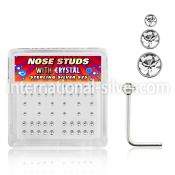nsbxmc l shape nose studs silver 925 nose