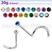 nsc l shape nose studs surgical steel 316l nose