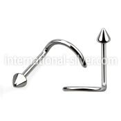nscn l shape nose studs surgical steel 316l nose