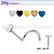 nscthr l shape nose studs anodized surgical steel 316l nose