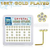 nsflbxcg 18 karat gold plated silver nose studs flower 52