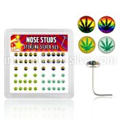 nslgx1 l shape nose studs silver 925 nose