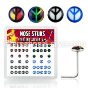 nslgx4 l shape nose studs silver 925 nose