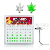 nsma l shape nose studs silver 925 nose