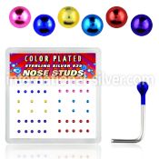 nsmtbx l shape nose studs silver 925 nose