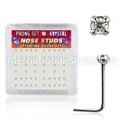 nspbc l shape nose studs silver 925 nose