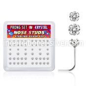 nspbmc l shape nose studs silver 925 nose