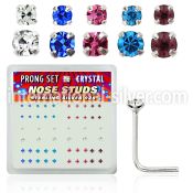 nspbmm l shape nose studs silver 925 nose