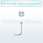 nspge8 l shape nose studs silver 925 nose