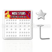 nssarbx l shape nose studs silver 925 nose