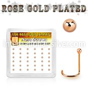 nwxrsb box w 52 rose gold plated silver nose screw w 1.5mm ball