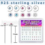 nybxm2 silver bend it to fit nose studs 22g wire flower 52