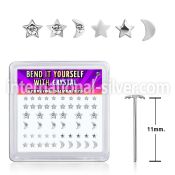 nybxm8c 925 silver bend it yourself nose studs nose piercing