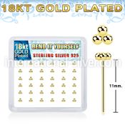 nytsv36g 18kt plating silver bend nose studs balls 36pcs