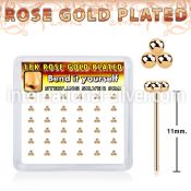 nytsv36r rose gold plating silver bend nose studs 36pcs
