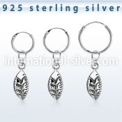 phod38 925 silver ear ring ear stud choose  piercing
