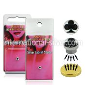 pkml12 fake illusion body jewelry silver 925 belly button