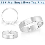 pt510 silver adjustable toe ring smooth