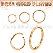 rssegh18 rose gold plated silver hinged segment hoop 18g