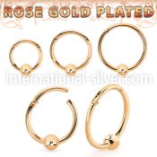 rssegh18b3 rose gold plating silver hinged segment hoop 18g