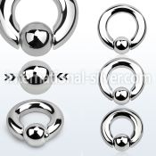 sbcr2 hoops captive rings surgical steel 316l ear lobe