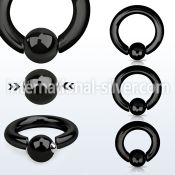 sbcrt6 hoops captive rings anodized surgical steel 316l ear lobe