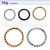 sepdd annealed steel seamless septum ring 16g w rough pattern