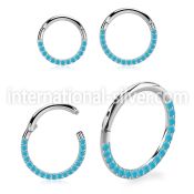 sgsh11tq steel hinged segment hoop 16g side cnc turquoise