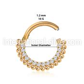 sgsh18 surgical steel hinged segment hoop cz chain balls