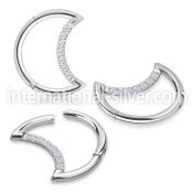 sgsh1 steel hinged segment hoop 16g cnc cz crescent moon
