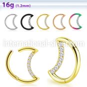 sgsh1 steel hinged segment hoop 16g cnc cz crescent moon
