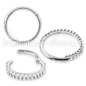sgsh43 steel hinged segment hoop 16g cnc pave cz chain balls