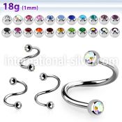 sp18jb3 surgical steel spirals and twisters eyebrow helix tragus piercing