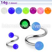 spbgl spirals twisters surgical steel 316l with acrylic parts eyebrow