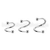 speb25 spirals twisters surgical steel 316l eyebrow