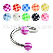 spebck spirals twisters surgical steel 316l with acrylic parts eyebrow