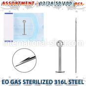 sset03 professional piercing kit steel labrets needles