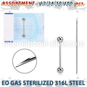 sset06 professional piercing kit steel tongue barbell needles