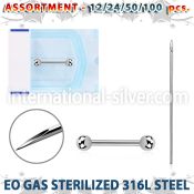 sset08 professional piercing kit steel nipple barbell needles