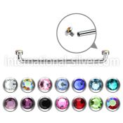 sudijf3 316l surgical steel internally threaded surface barbell