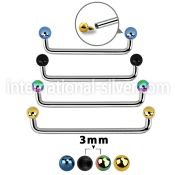 suditb3 straight barbells anodized surgical steel 316l surface piercings