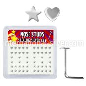 sxvhs l shape nose studs silver 925 nose