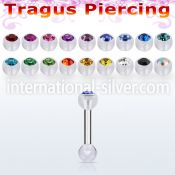 trg36 straight barbells surgical steel 316l with acrylic parts tragus