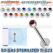 ublk485 eo gas sterilized piercing titanium g23 labret color crystal