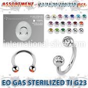 ublk487 eo gas sterilized piercing titanium g23 circular barbell 3mm