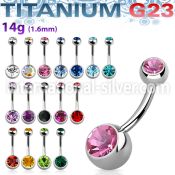 ubn2cg belly rings titanium g23 implant grade belly button