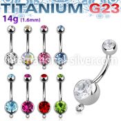 ubn2cgh belly rings titanium g23 implant grade belly button