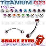 ubne2cl titanium curved barbell 3mm gem balls