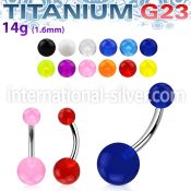 ubnuv belly rings titanium g23 with acrylic parts belly button